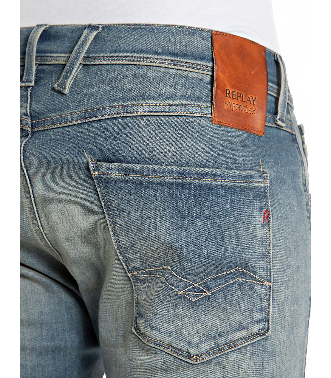 スリム ANBASS Hyperflex Dust スーパーストレッチデニム 詳細画像 ミディアムブルー 8